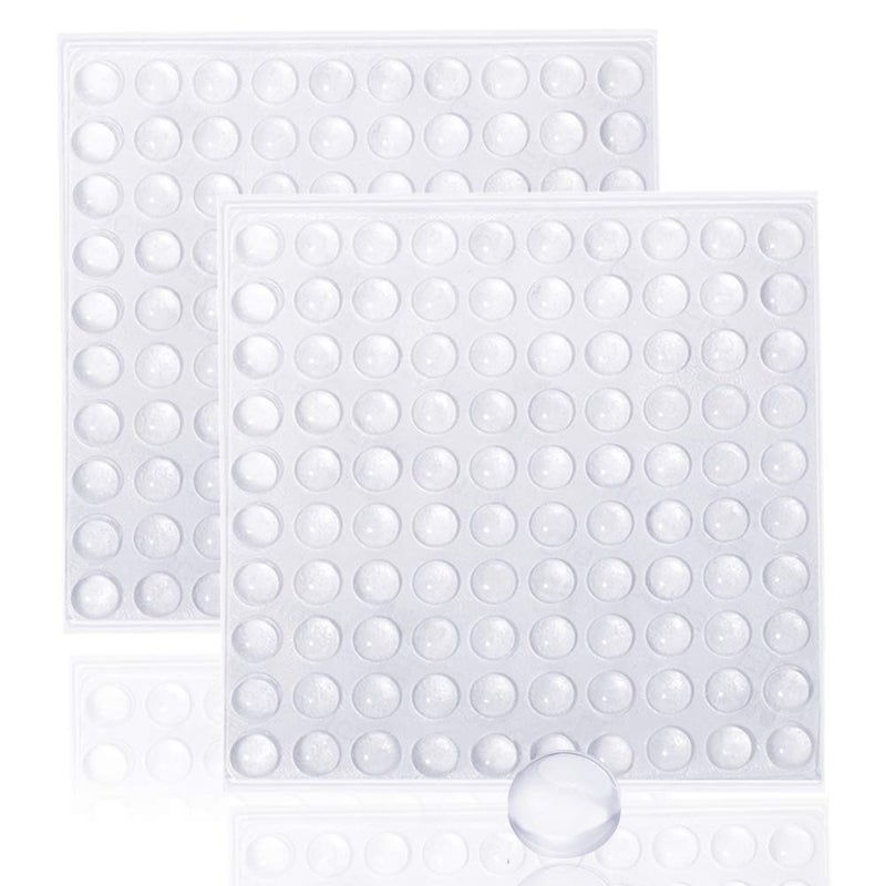 RUTICH Small Door Bumpers Self-adhesive Clear Rubber Feet Tiny Bumpons 1/4"" Diameter X 1/16"" Thick 200 Pack - Image 1
